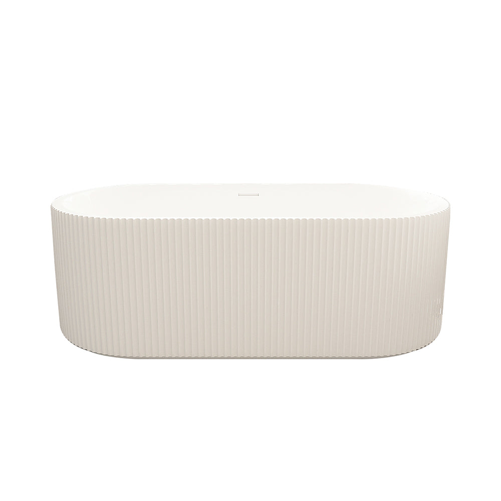Rose Fluted V-Groove Freestanding Bathtub - Matt White 1500mm, 1700mm