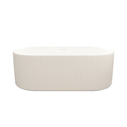 Rose Fluted V-Groove Freestanding Bathtub - Matt White 1500mm, 1700mm