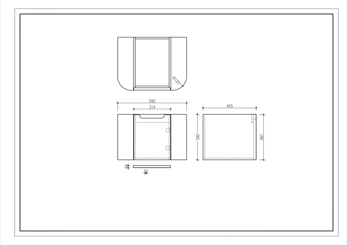 Rome 600mm Wall-Hung Cabinet - Matt Black