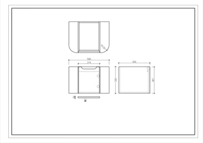 Rome 600mm Wall-Hung Cabinet - Matt Black