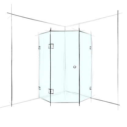 Custom Frameless Hex Corner Set-In