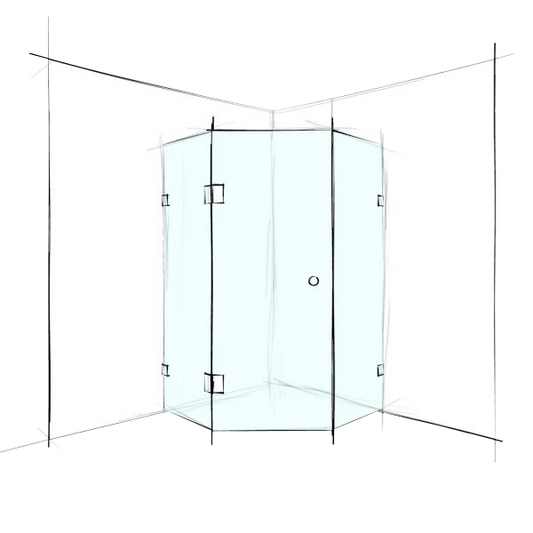 Custom Frameless Hex Corner Set-In