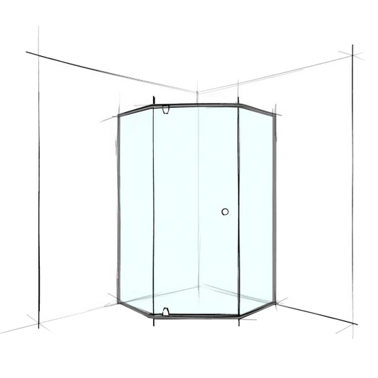 Custom Semi-Frameless Hex Corner Set-In