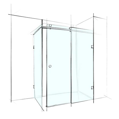 Custom Frameless Sliding Square Corner Set-In
