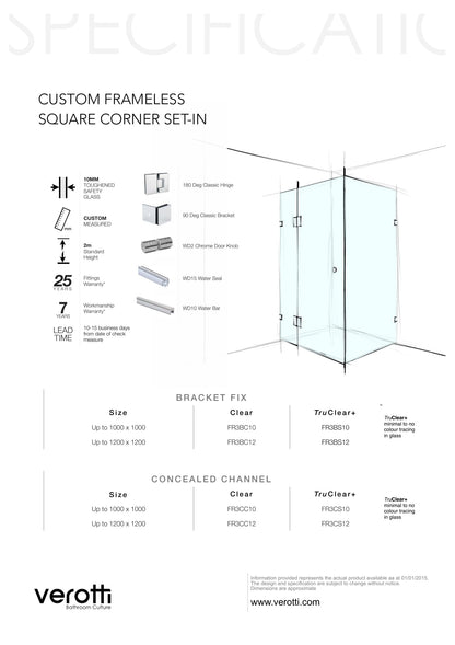 Custom Frameless Square Corner Set-In