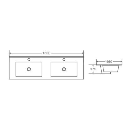 BIANCA 1500mm PVC Freestanding Vanity