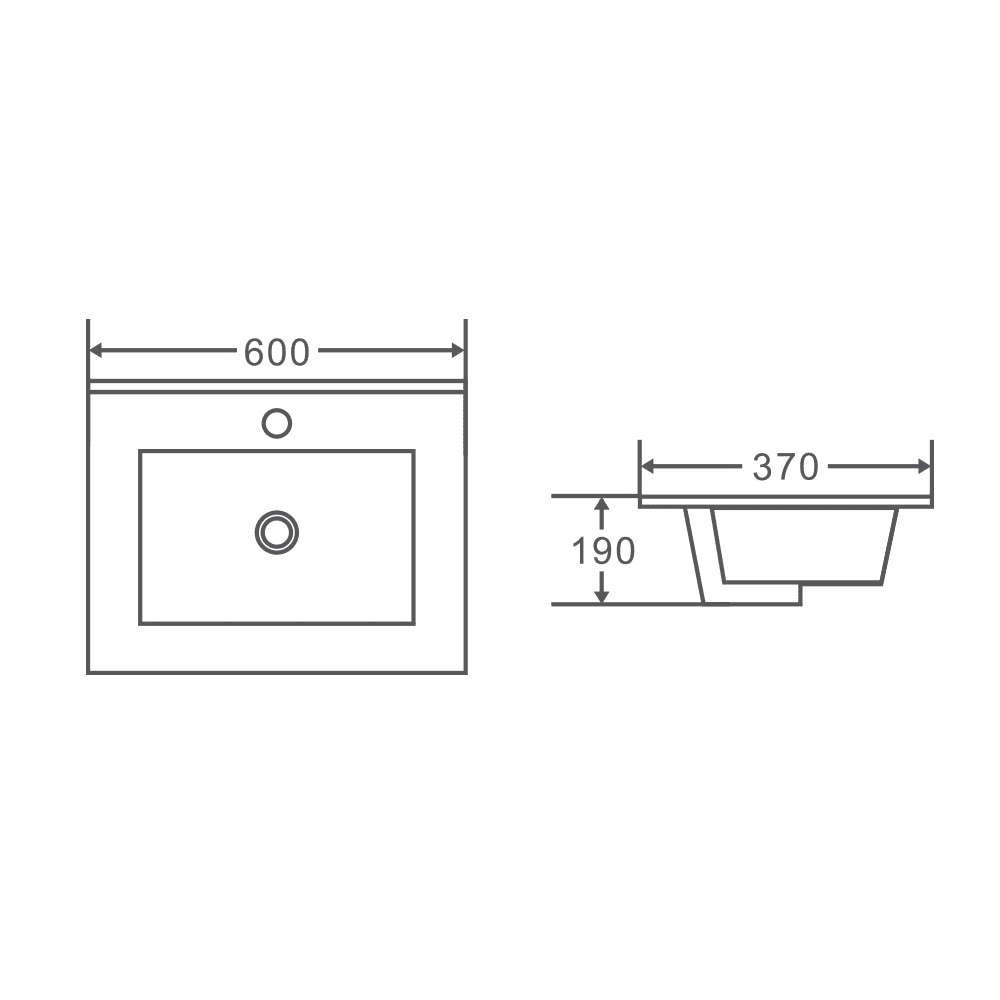 BIANCA 600mm MDF Slim Freestanding Vanity
