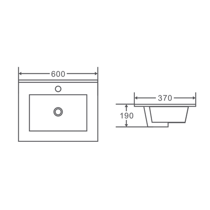 BIANCA 600mm MDF Slim Freestanding Vanity