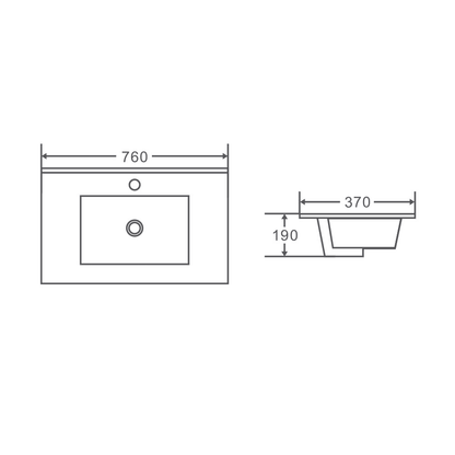 BIANCA 750mm PVC Slim Freestanding Vanity (RHD)