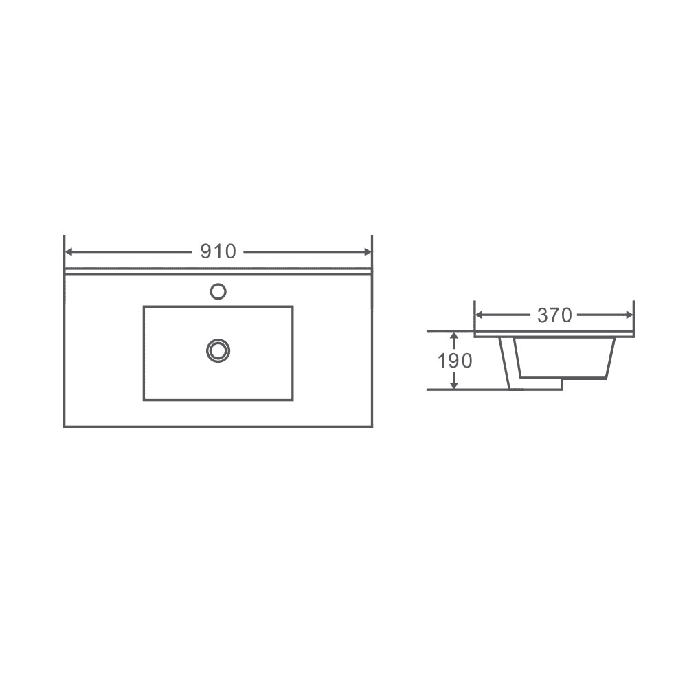 BIANCA 900mm PVC Slim Freestanding Vanity (RHD)