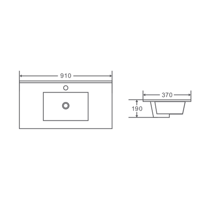 BIANCA 900mm PVC Slim Freestanding Vanity (RHD)