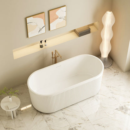 Tyler Freestanding Fluted Bathtub – Gloss White 1500mm, 1700mm