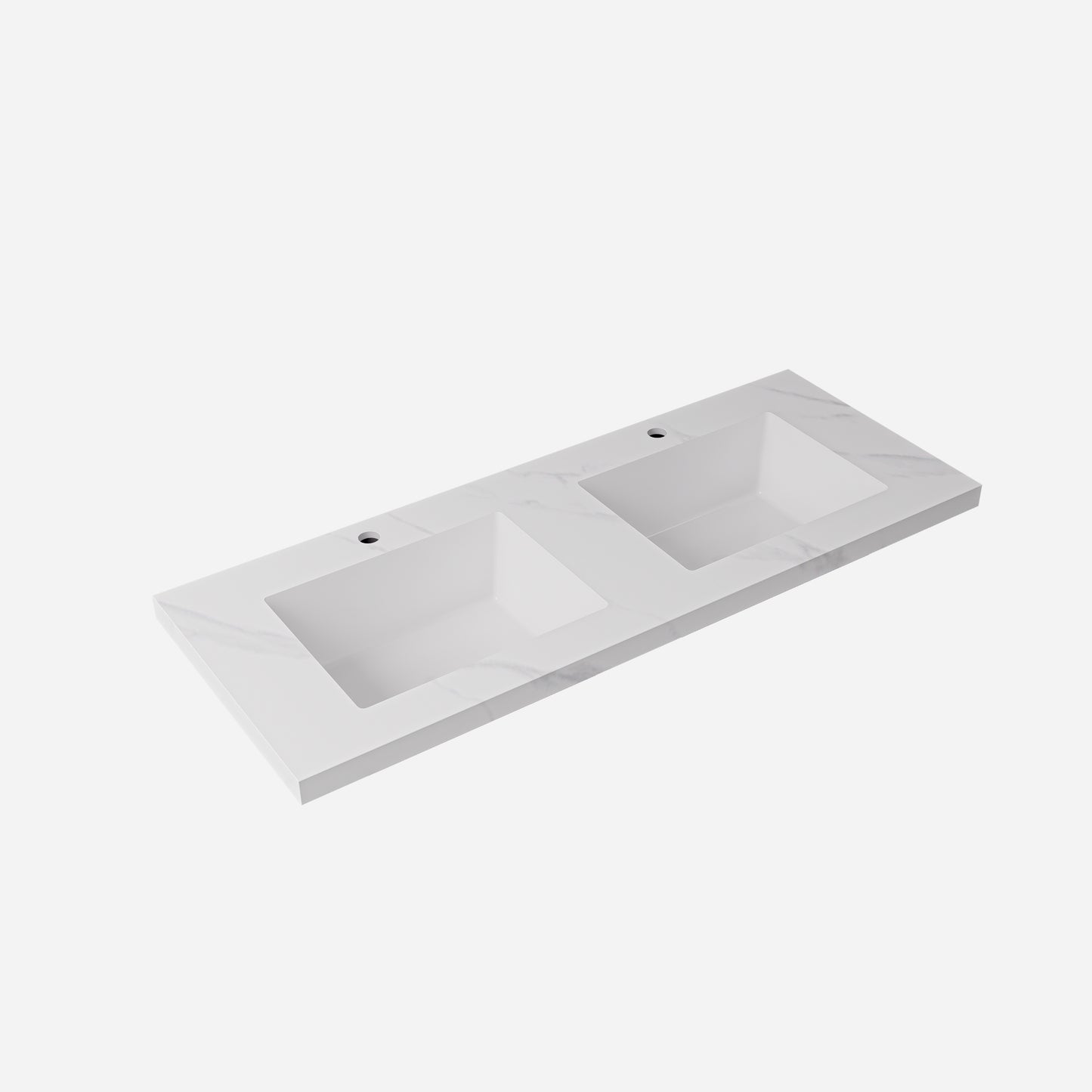 Carrara sintered stone seamless joined with fine ceramic basin