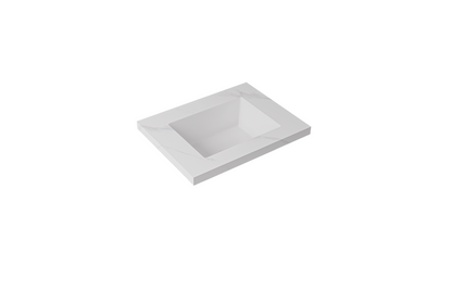 Carrara sintered stone seamless joined with fine ceramic basin