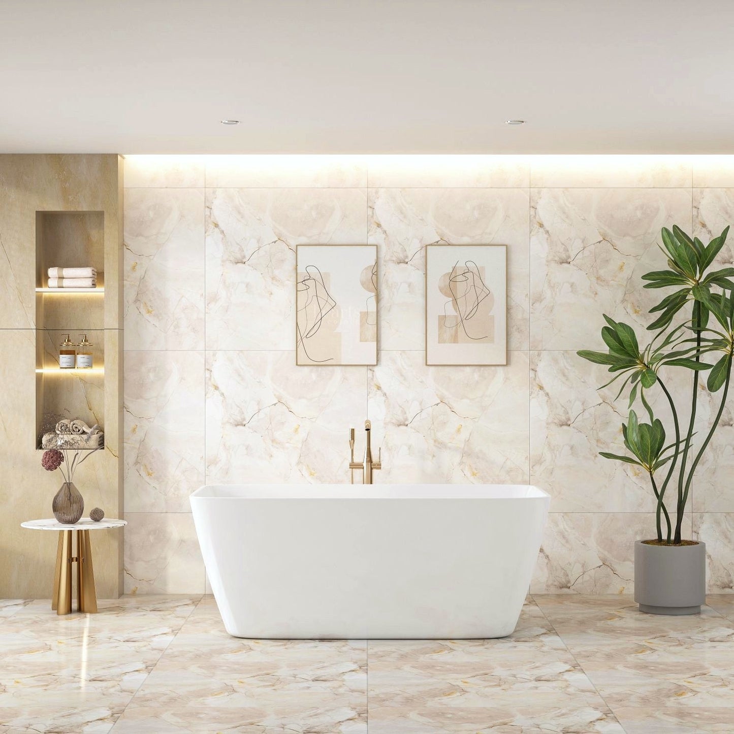 Venice Freestanding Bathtub - Gloss White 1500mm x 750mm x 590mm