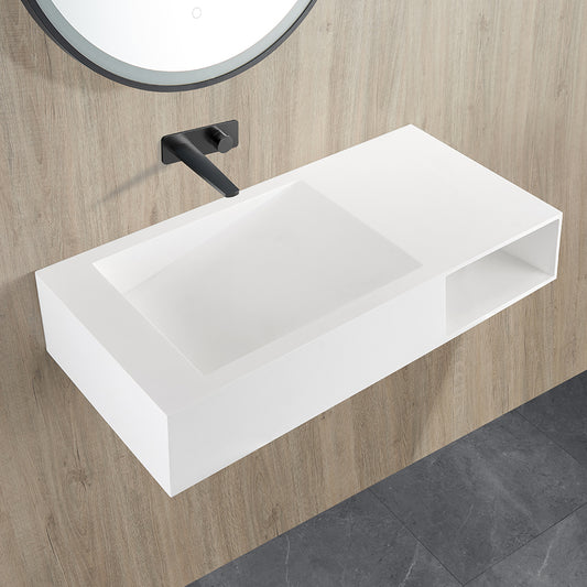 Crete Solid Surface Stone Wall Hung Basin