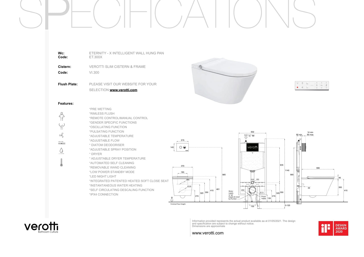 ETERNITY - X - INTEGRATED INTELLIGENT WALL HUNG PAN
