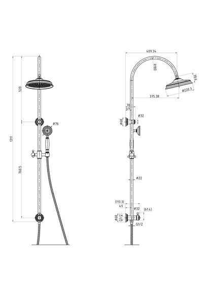 Clasico Shower Set