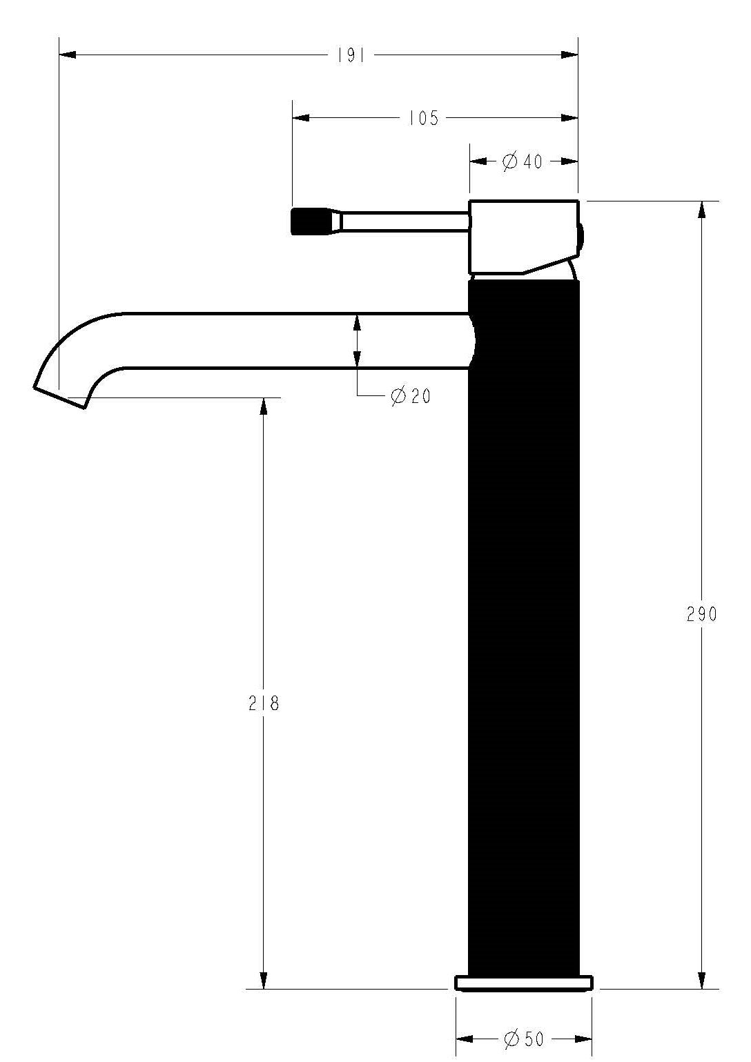 Linie High Rise Basin Mixer