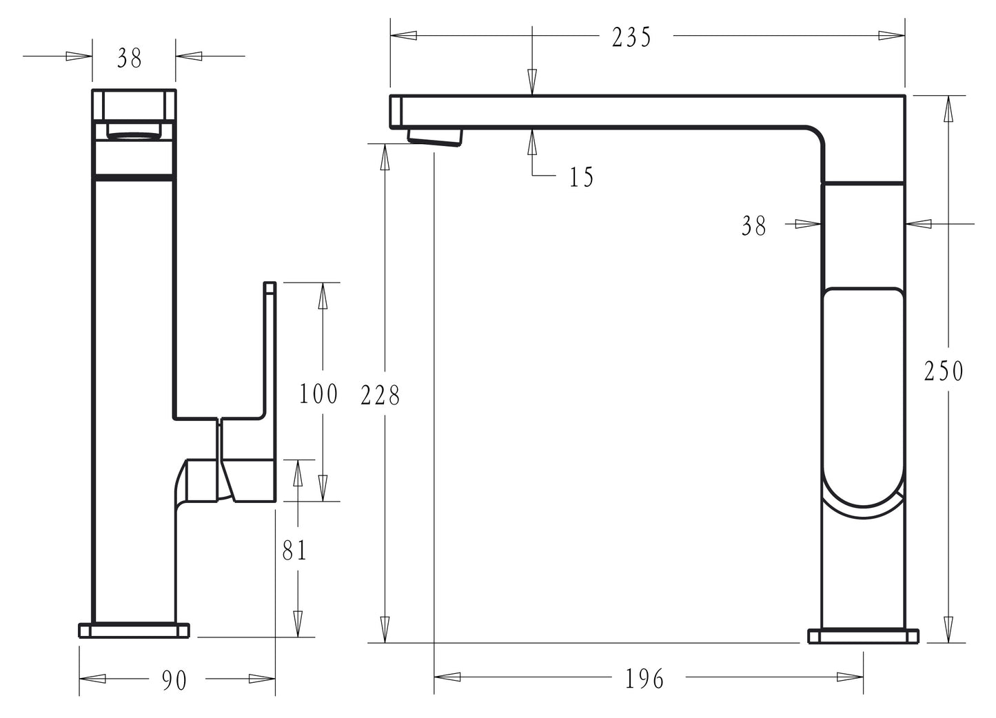 Ceram Sink Mixer Lux