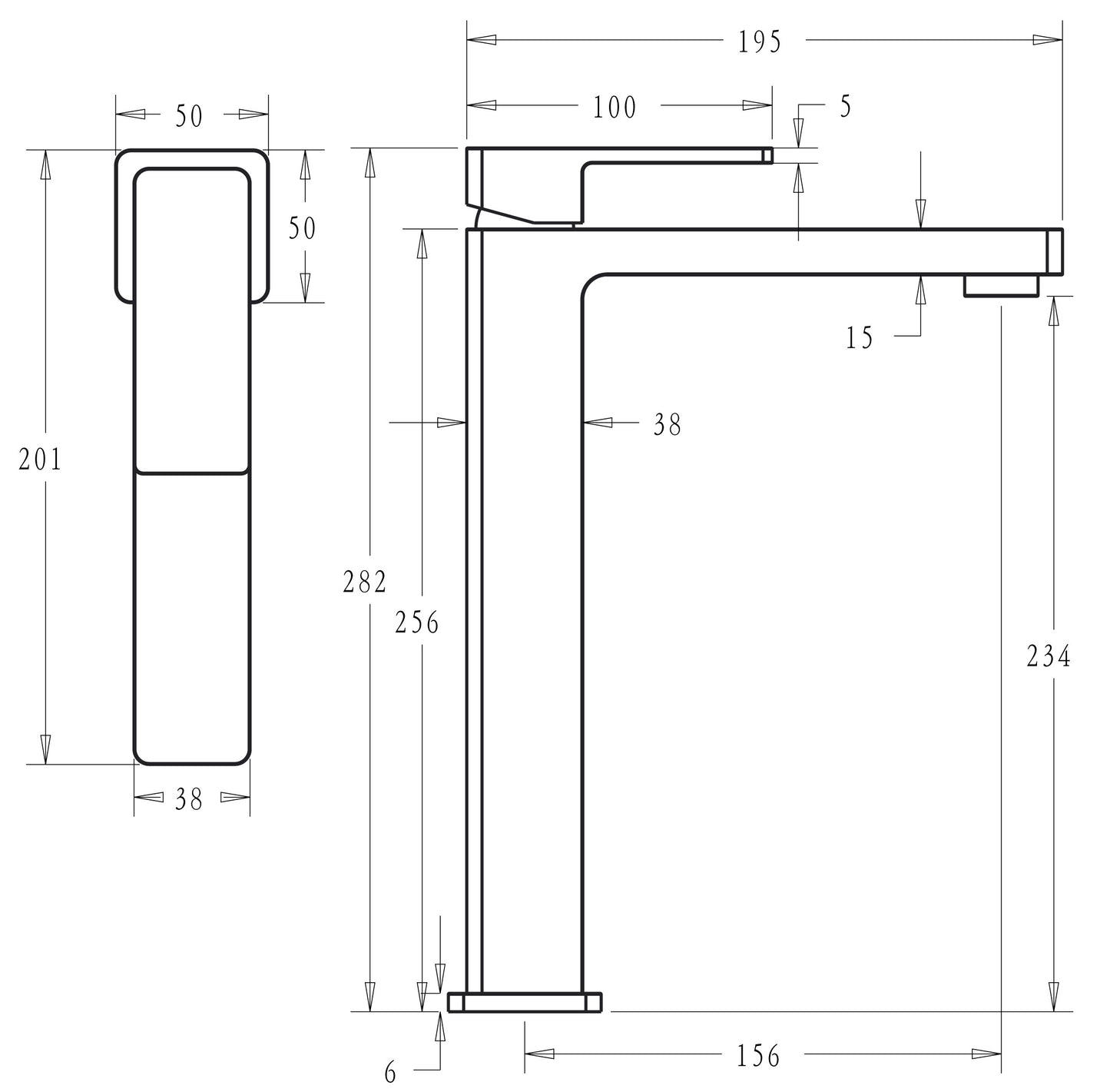 Ceram Basin Mixer High Rise