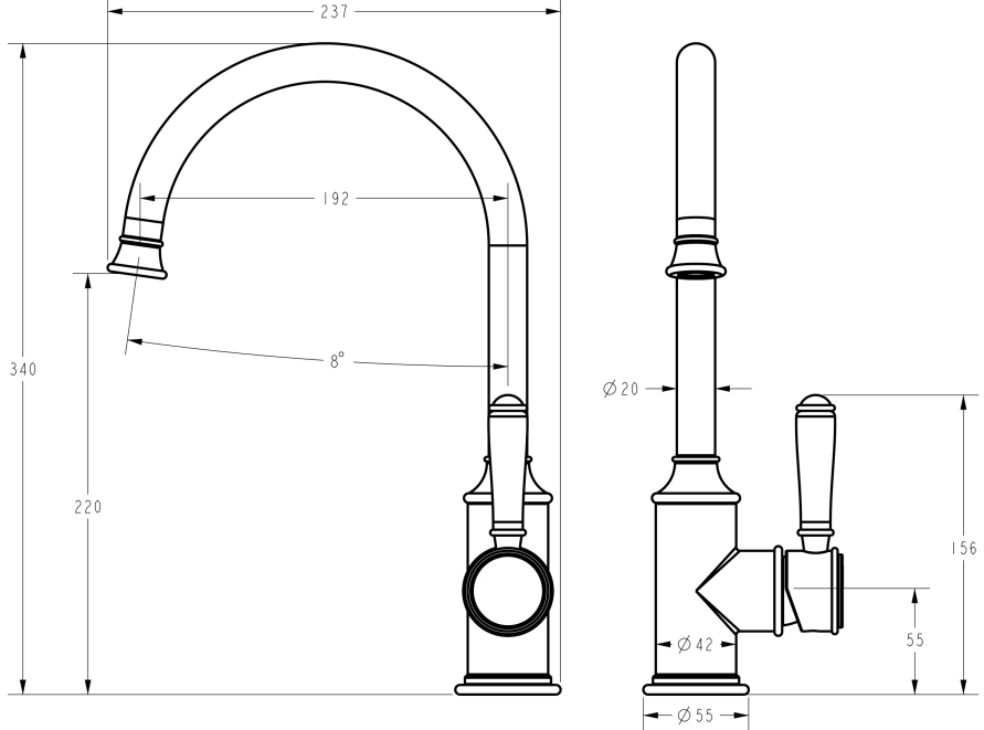 Clasico Sink Mixer Gooseneck