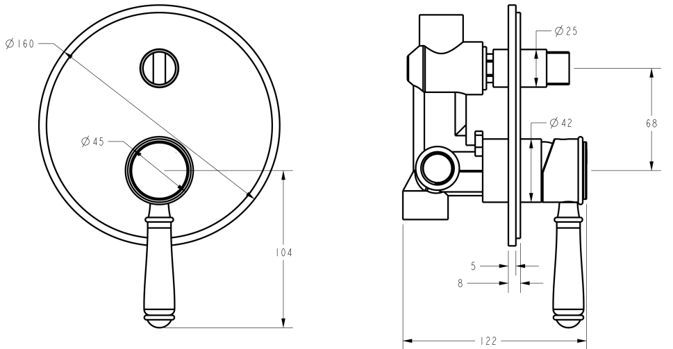 Clasico Wall Mixer Diverter