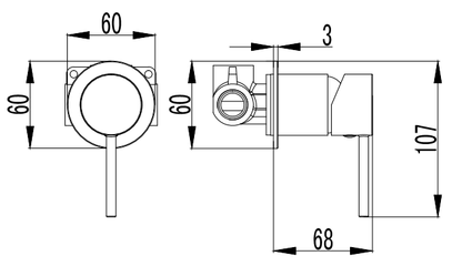 Hali Wall Mixer 60mm Cover Plate