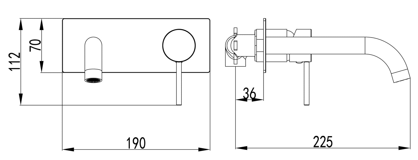 Hali Wall Mixer Basin Curved Spout