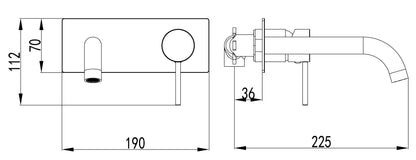 Hali Wall Mixer Basin Curved Spout