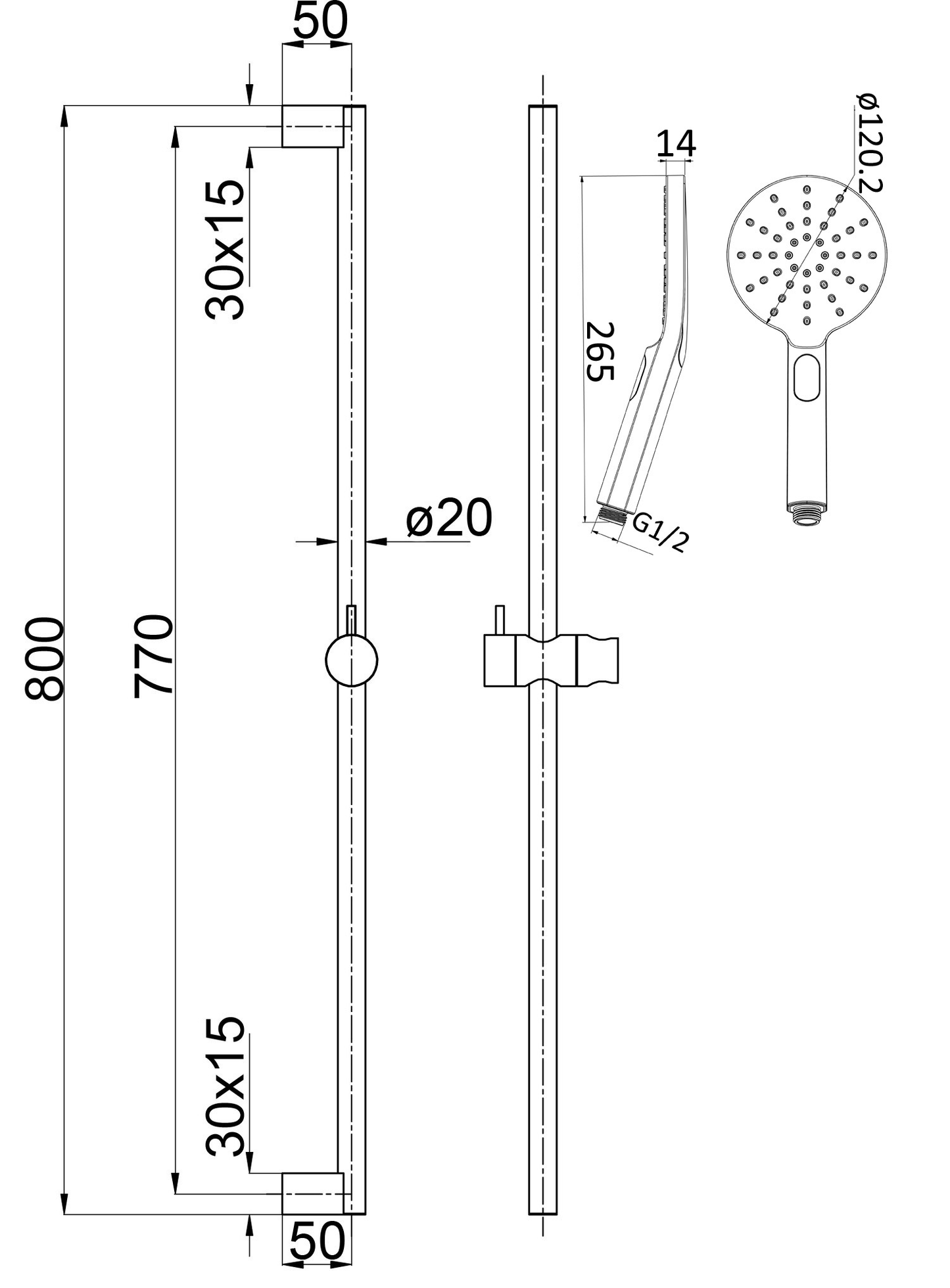 Cora Rail Shower