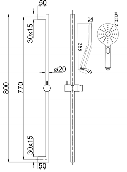 Cora Rail Shower